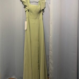 Azazie Light Green Maxi Dress